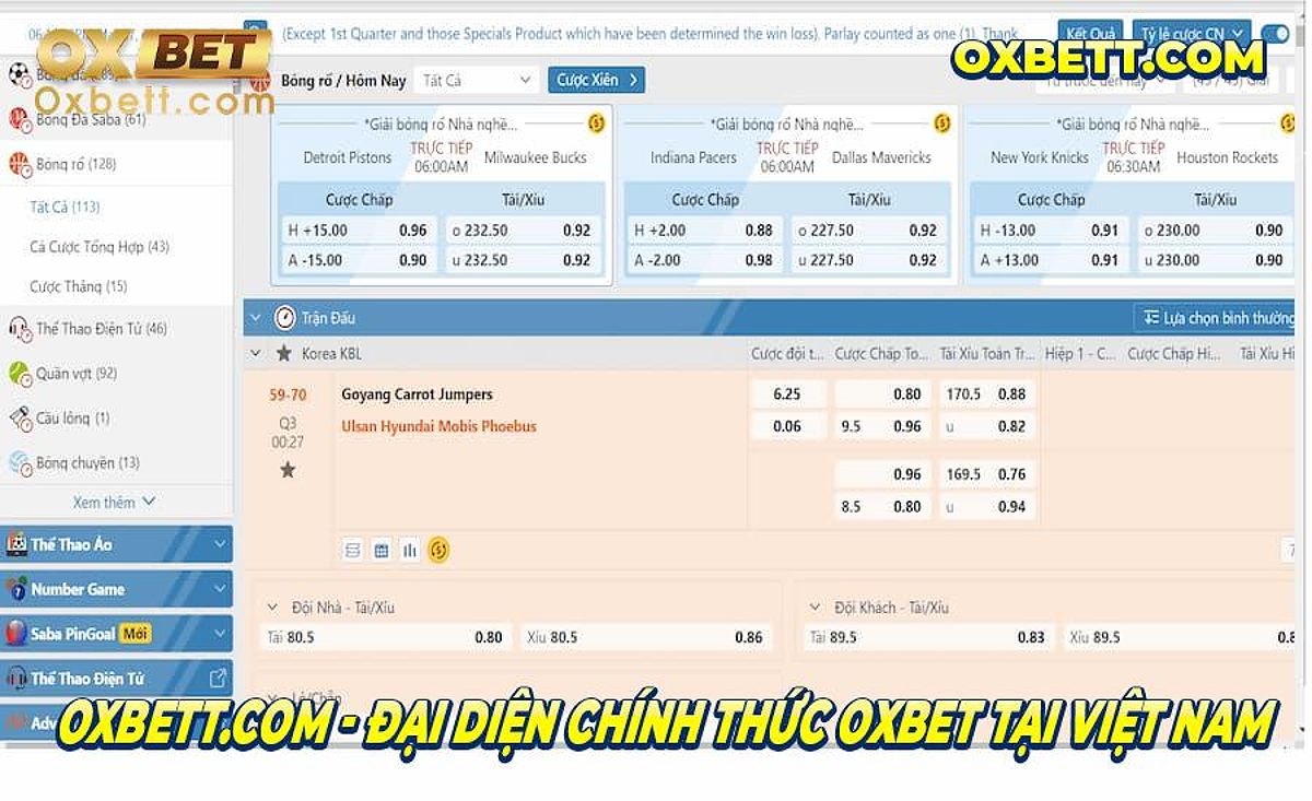 Các kiểu đặt cược bóng rổ phổ biến tại Oxbet